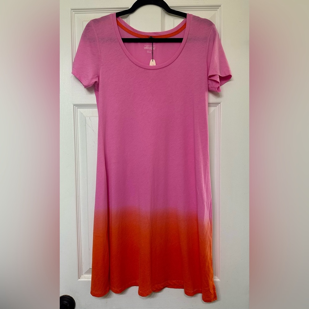 Pink and Orange Ombre T-Shirt Dress